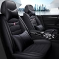 thumbnail image 1 of Maidao Car Seat Covers Full Set Leather for Honda for Ridgeline 2006-Present 5 Seats Water Resistant Front Rear Cushion Protector with Pillow and Headrest Black, 1 of 7