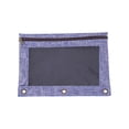 thumbnail image 1 of Pencil Pouch for 3 Ring Binder, Binder Pencil Case with Smooth Zipper, Clear Window Pencil Case for Binder, Big Capacity 3 Ring Binder Pencil Bag with 3 Reinforced Grommets, Blue, 1 of 8