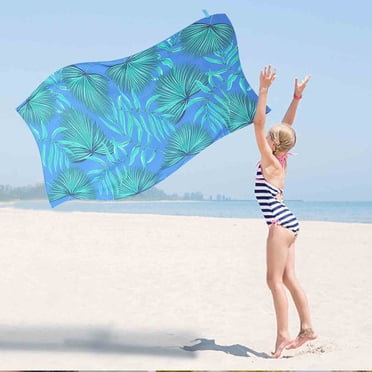 Tropical Pattern Microfiber Beach Towel, 28x60 Inch Lightweight Towel for Sand-Free Pool & Beach Lounging
