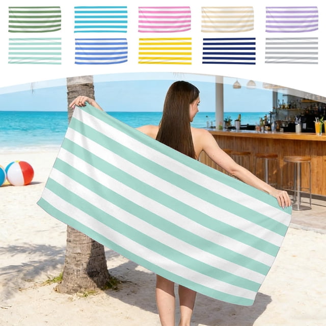 pstuiky Large Beach Towel 75X150Cm Quick Dry & Soft Absorbent Microfiber Sand Free Travel Pool Towel Double Sided Velour