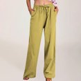 thumbnail image 2 of FNFYFH Clearance Women's Linen Pants for Summer Breathable Solid Color, 2 of 9