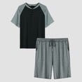 thumbnail image 1 of Opperiaya Men?s Contrast Color Short Sleeve Tops and Shorts Pajamas Sets, 1 of 9