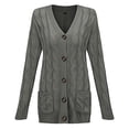 thumbnail image 5 of Kcodviy Sweaters Womens Open Sleeve Womens Sweater Cardigan Open Front Knit Boho Long Patchwork Winter Trench Coat Women Long Coat Cardigan Pockets Front Open Cardigans for Women Sweater, 5 of 5