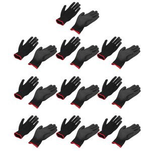 10 Pairs PU Coated Safety Work Gloves Static Proof Nylon Gloves Work Gloves Mechanic Working Seamless Knit Glove