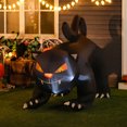 thumbnail image 2 of 6 Foot Airblown Inflatable Halloween Crouching Black Cat Outdoor Decor, 2 of 10