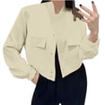 thumbnail image 2 of EGNMCR Veste Décontractée Sans Capuche à Manches Longues pour Femmes Nouvelle Mode Confortable Polyvalente Veste Unie en polyester, 2 of 7