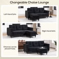 thumbnail image 4 of HOMCOM Sectional Sofa with Changeable Chaise, 76" L-Shaped Sofa, Black, 4 of 10