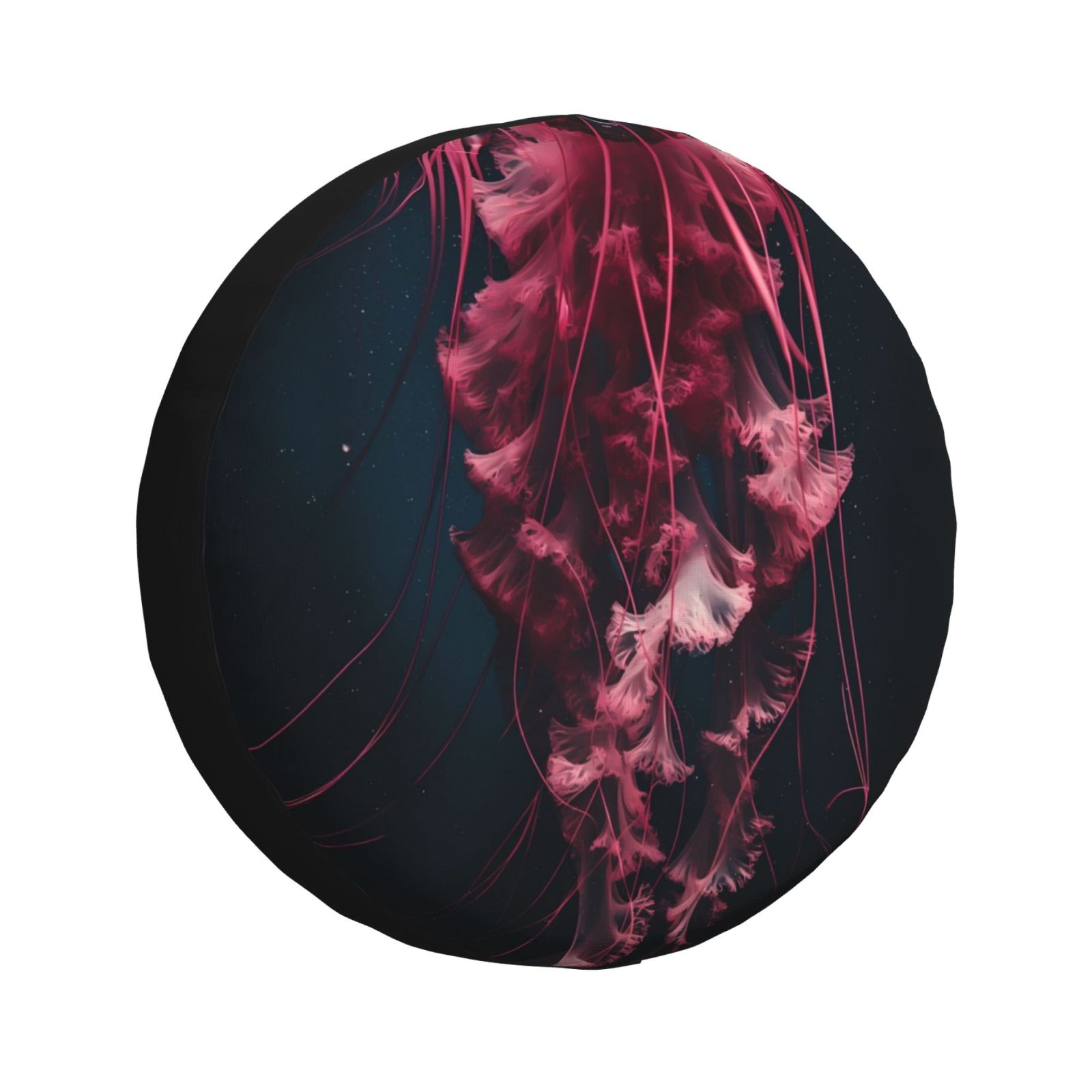 Wukai Housse de Pneu de Rechange Imprimé Méduse Rose pour Remorque RV, Imperméable PVC Faux Cuir Housse de Roue pour Camion, Remorque, RV, SUV, Campeur-14 Pouces