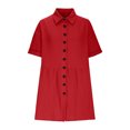 thumbnail image 4 of Pisexur Robes Femmes Belle Robe d'Été pour Femmes Décontractée Sans Manches à Col Rond à Lacets Robe Plissée Rouge,m, 4 of 9
