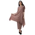 thumbnail image 1 of Moomaya Ensemble Kurti Kurta Pantalon pour Femmes Col Bateau Imprimé Robe 2 Pcs Tenue Ethnique, 1 of 6