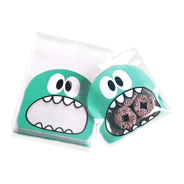 Sac Opp Auto-Scellant 100 Pcs10x10cm Dessin Animé Biscuits Bonbons Adorables Sac Scellé pour Pâtisserie
