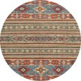 thumbnail image 1 of Ahgly Company Indoor Round Abstract Chestnut Brown Abstract Area Rugs, 4' Round, 1 of 6
