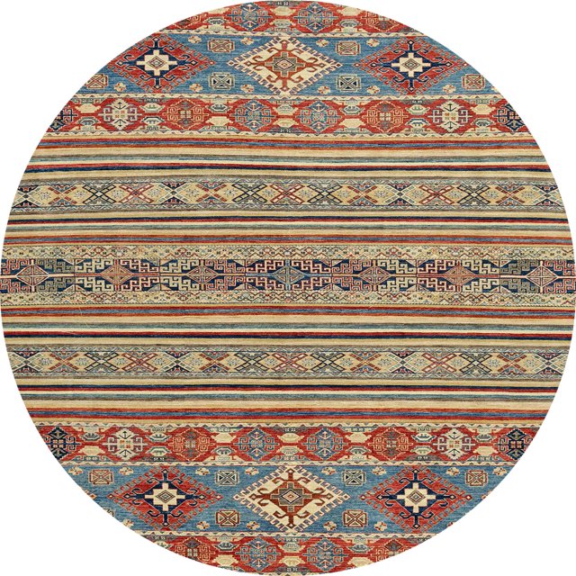 Ahgly Company Tapis Rond Abstrait Marron Châtaigne, 4 Pieds Rond