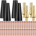 thumbnail image 2 of 48pcs Flux Core Gasless Nozzle Tips Kit Heat Resistant Replacement Gasless Nozzles Durable Brass Welding Contact Tips Kit Gas Diffusers Welder Accessories, 2 of 11