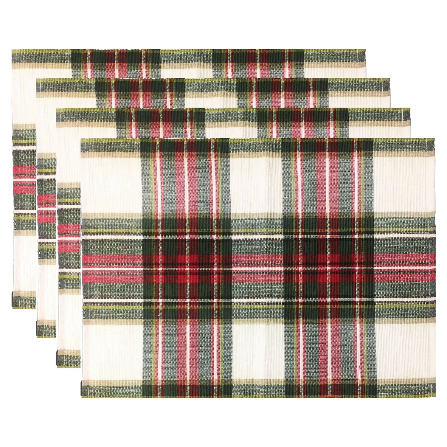 Set de 4 sets table en coton Buffalo Check Fabstyles, lavables machine, parfaits pour la cuisine et à manger ou les tables d'extérieur