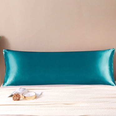Meitianfacai Body Pillow Cover, 20x54 inches Green Soft Satin Body Pillow case with Envelope Closure, Silky Slip Cooling Body Pillow Pillowcases for Hair and Skin