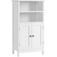 thumbnail image 1 of FullFurnique Meuble Bas de Salle de Bain 5 Niveaux avec Double Porte et Étagère Réglable, Blanc, 1 of 8