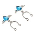 thumbnail image 3 of KLKCMS 1 Pair Angel Wing Heart Dangle U Shape Nipple Non Piercing Body Jewelry Blue, 3 of 9