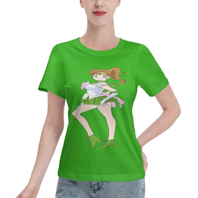 T-Shirt Basique à Manches Courtes pour Femmes Sailor Moon Makoto Kino