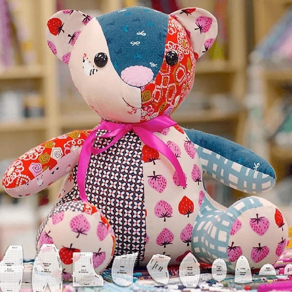 LAICAIW Memory Bear Template Ruler Set, Memory Bear Sewing Set, DIY Acrylic Templates, Memory Bear Sewing Pattern Kit, Handmade Memory Bear Template Sewing Pattern Set-With Accessories And Instructi