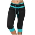 thumbnail image 1 of AherBiu Plus Size Capris for Women Low Rise Elastic Drawstring Joggers Sweatpants Running Sports Capri Pants, 1 of 4