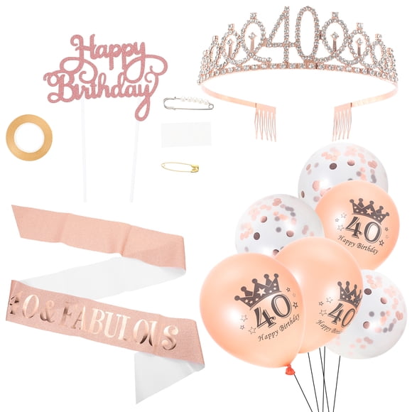 Miangastore Couronne d'Anniversaire en Tissu Or Rose avec un Design Magnifique pour Filles et des Besoins Créatifs de Mise en Scène de Fête 1 Ensemble