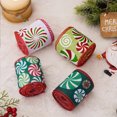 thumbnail image 4 of TopLLC Christmas Ribbon Wired 5.5 Yards 2.5 inch Red Green Candy Peppermint Burlap Wired Edge Ribbon, Glitter Christmas Tree Decorative Ribbon Christmas Decorations for Gift Wrapping Craft Bow Wreath, 4 of 9