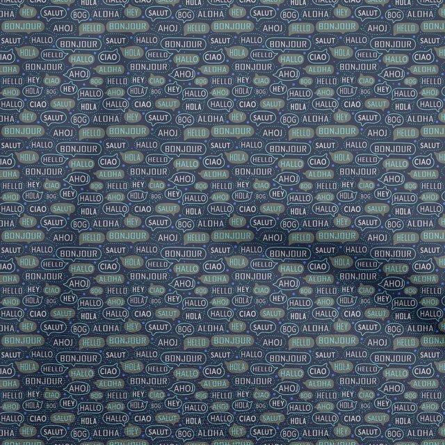oneOone Velvet Blue Fabric Text Fabric For Sewing Printed Craft Fabric By The Yard 58 Inch Wide