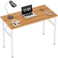 thumbnail image 3 of Folding Computer Desk Foldable Work Desk Table Writing Desk Folding Home Office Desk  No  to Assemble  Teak&, 3 of 6