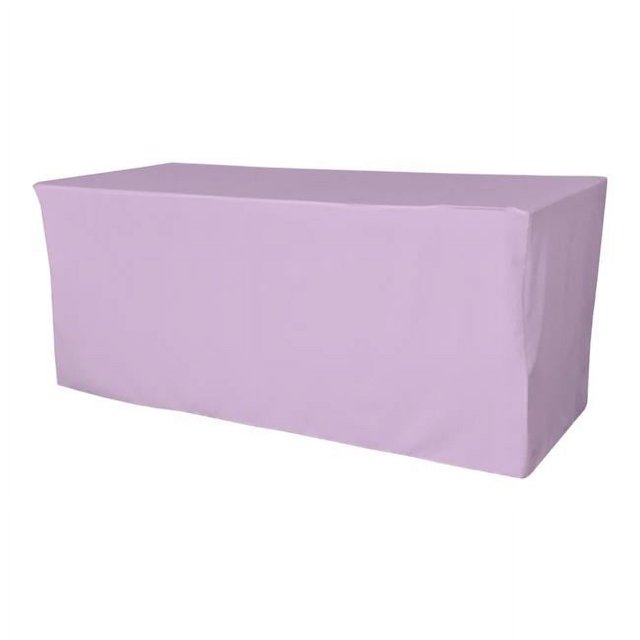 LA Linen TCpop-fit-96x48x30-LilacP45 4.3 lbs Polyester Poplin Fitted Tablecloth, Lilac
