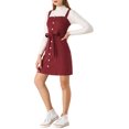 thumbnail image 4 of INSPIRE CHIC Women's Spring Summer Adjustable Strap a-Line Jeans Denim Dress XS Wine Red, 4 of 7