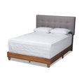 thumbnail image 1 of Baxton Studio Taida Grey Full Size Upholstered Walnut Finished Bed, 1 of 10