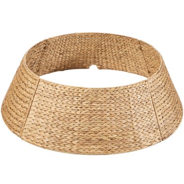 Best Choice Products Collier de Sapin de Noël en Jacinthe Tressée de 36 Po, Accessoire de Jupe d'Arbre avec Découpe en Cordon - Naturel