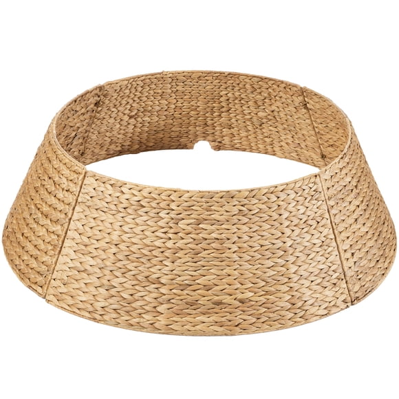 Best Choice Products Collier de Sapin de Noël en Jacinthe Tressée de 24 Po, Accessoire de Jupe d'Arbre avec Découpe en Cordon - Naturel