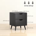 thumbnail image 3 of Modern Nightstand Set of 2, Bedside Table with 2 Drawers and Wood Legs, 3 of 10