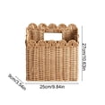 thumbnail image 3 of Aurorax Rattan Woven Storage Basket with Handles Scalloped Wall Hanging Organizer Basket Boho Decor Wall Mounted Space Saving Natural Rattan Storage Baskets for Home Decor, 3 of 6