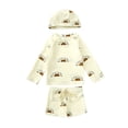 thumbnail image 1 of Hiiyo Newborn Boys 3Pcs Swimsuit Long Sleeve Rash Guard Shorts Hat Quick Dry Bathing Suit, 1 of 8