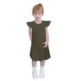 thumbnail image 2 of Pisexur Girls Dresses , Robes pour Filles Bébé Robes pour Tout-Petites Robe d'Été à Manches à Volants Tenue de Plage pour Enfants 4-14T Café, 2 of 8