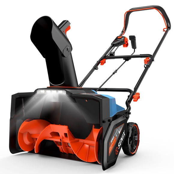 SENIX Souffleuse à Neige Électrique Filaire de 21 Pouces avec Lumières DEL, 120 V, Profondeur de 15 A à 12 Po, Distance de Projection de 33 Pi, 850 Lb/min (STE15-m)