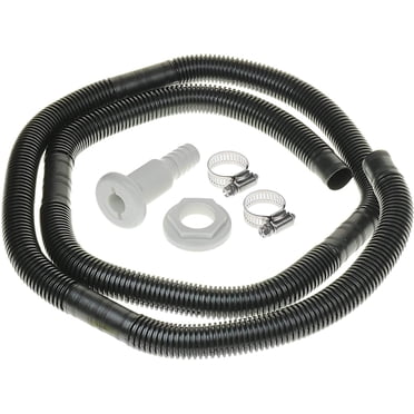 Kit de plomberie pour pompe de cale Blue Dog Marine – Kit d'installation de tuyau de 3/4" x 1,5 m comprenant 2 colliers de serrage et un raccord traversant de coque