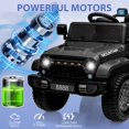 thumbnail image 3 of 12V Kids Ride On Truck Car, Battery Powered Electric Vehicles with Remote Control, Spring Suspensions, 3 Speeds, LED Lights, Music, MP3, Ride On Toy Car for Children Toddles Boys Girls, 3 of 6