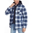thumbnail image 3 of MAWCLOS Men's Flannel Hooded Coat Winter Plaid Jackets Sky Blue 4XL, 3 of 7