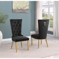 thumbnail image 2 of Chaises Latérales Rembourrées en Velours Noir avec Acier Inoxydable Doré, Ensemble de 2, 2 of 2