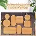 thumbnail image 2 of Plateau de Rangement Multifonction 4 Formes Bois Massif Rectangle Ellipse Assiette à Dîner Pains Fournitures pour la Maison, 2 of 8