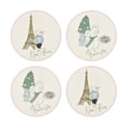 thumbnail image 1 of Holiday Time Maison De Noel Collection Festive Paris Mouse Cork Coasters, Round, Decorative Table Protector Pad, 4-Pack, 1 of 6