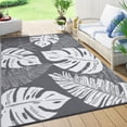 thumbnail image 1 of Waterproof Reversible Outdoor Rug 8x10ft – Modern Grey Patio Carpet – Durable Plastic Straw Mat, Collapsible, Washable, Storage Bag – Gray, USA, 1 of 8
