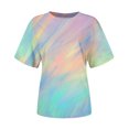thumbnail image 4 of Pompotops T-shirt Imprimé pour Femme, Manches Courtes, Blouse à Col Rond, Hauts Décontractés, Liquidation, 4 of 5