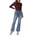 thumbnail image 2 of INSPIRE CHIC Haut pour Femme à Manches Longues Scintillant Pailleté Brillant Métallique Hauts TP Noir Rouge, 2 of 6