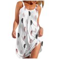 thumbnail image 1 of EQWLJWE Longue Robe pour Femmes Robe Bohème à Imprimé Floral pour Femmes Été Sans Manches T-Shirt Plage Mini Robes, 1 of 7