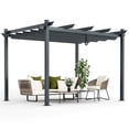 thumbnail image 1 of Costway Auvent Rétractable en Aluminium pour Pergola Extérieure 10 X 12 Pi Abri Treillis à Vignes Gris, 1 of 1